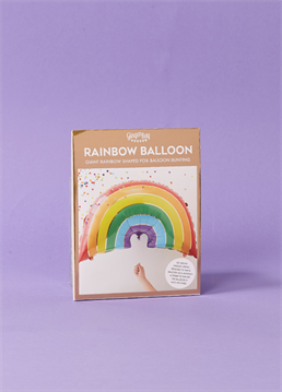 Novelty rainbow foil balloon.  2m long clear string included.  No helium required!.  Dimensions: 34"" balloon (diameter). Somewhere over the rainbow there's a party of your dreams waiting to be discovered! Live the fantasy with this unique Rainbow Balloon and fingers crossed you'll find a pot of gold somewhere nearby! What child wouldn't love their celebration to be made into technicolour with the addition of a rainbow theme? Or what better way to celebrate Pride? This decoration comes with a useful straw for blowing up. Alternatively, you can use a regular balloon pump for even easier assembly. Have the choice of hanging the balloon as bunting or as a standalone balloon using the string provided.